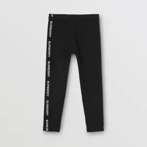 Logo Detail Stretch Cotton Leggings