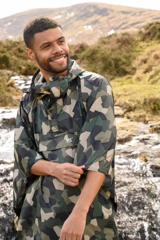 Mac in a Sac Adults Waterproof Breathable Windproof Unisex Packable Poncho-CAMO GREEN