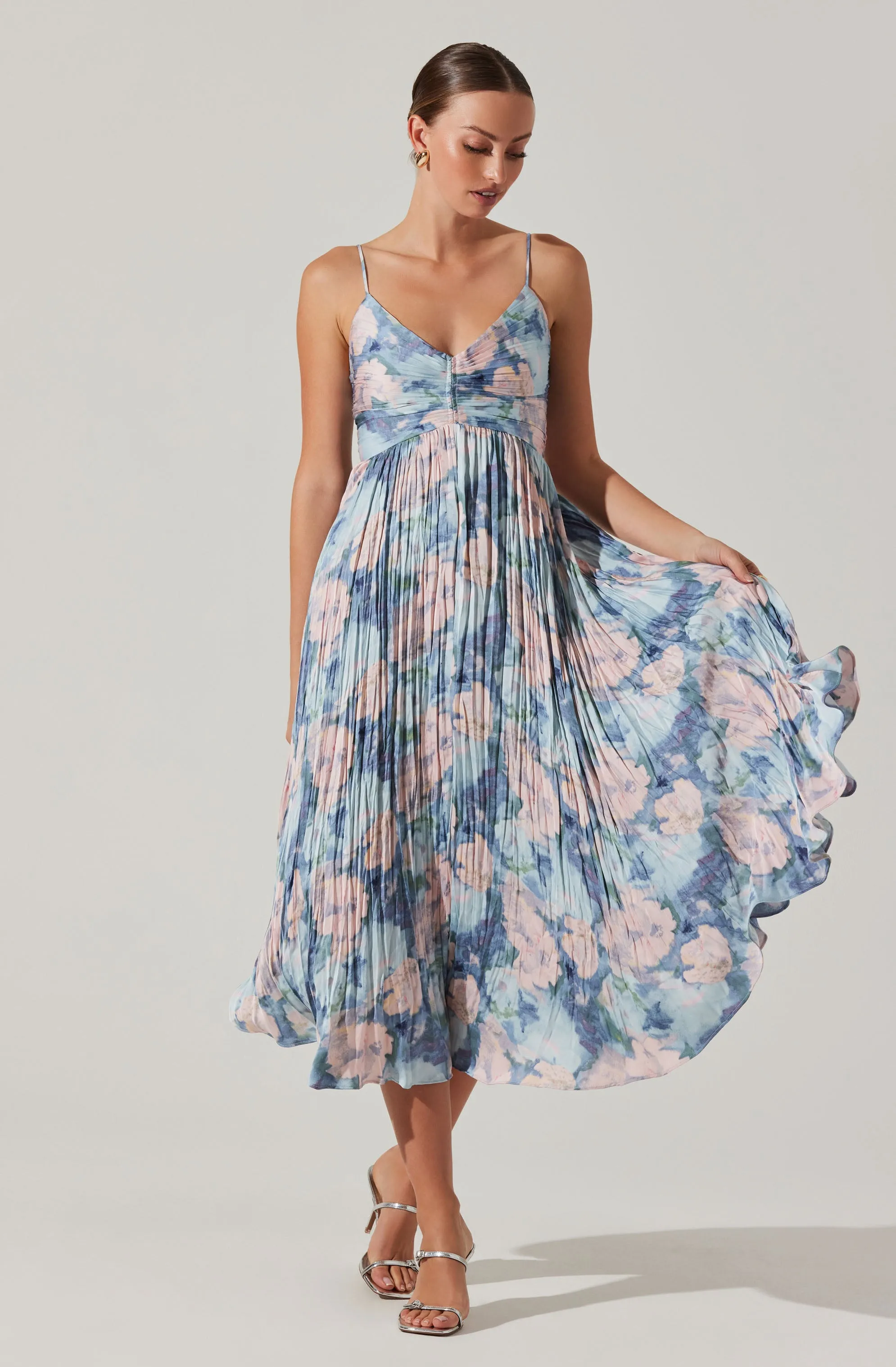 Maeve Pleated Midi Dress