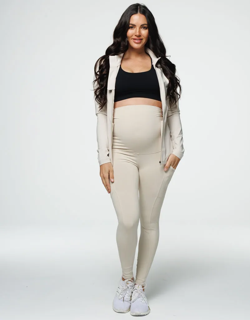 Maternity Pocket Leggings - Oatmeal