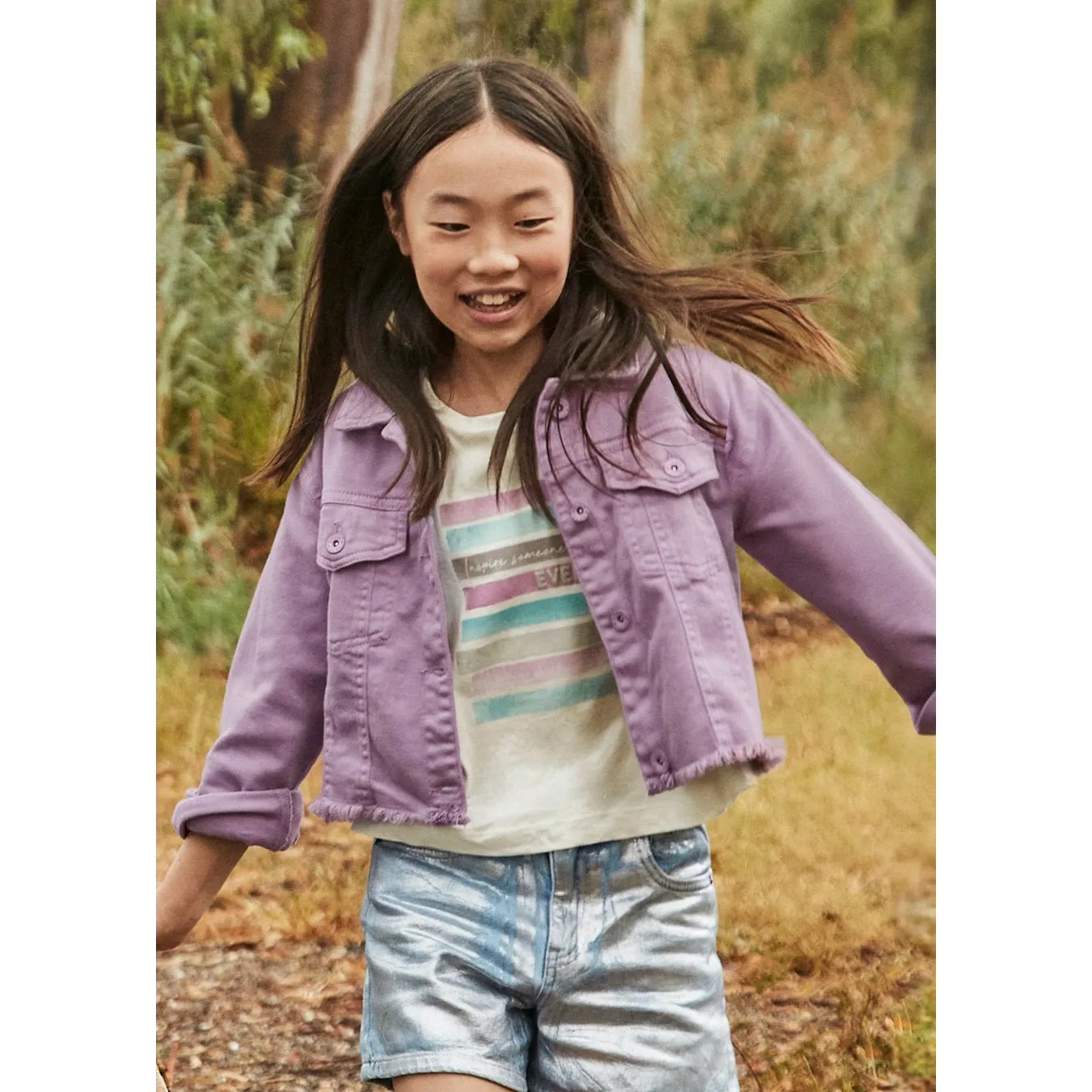 Mayoral Older Girls Twill Jacket 6406 Lilac