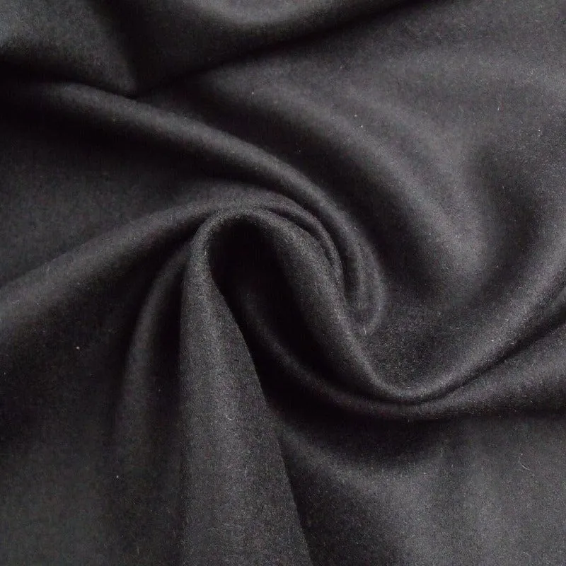 Melton Black Fabric 150 cm