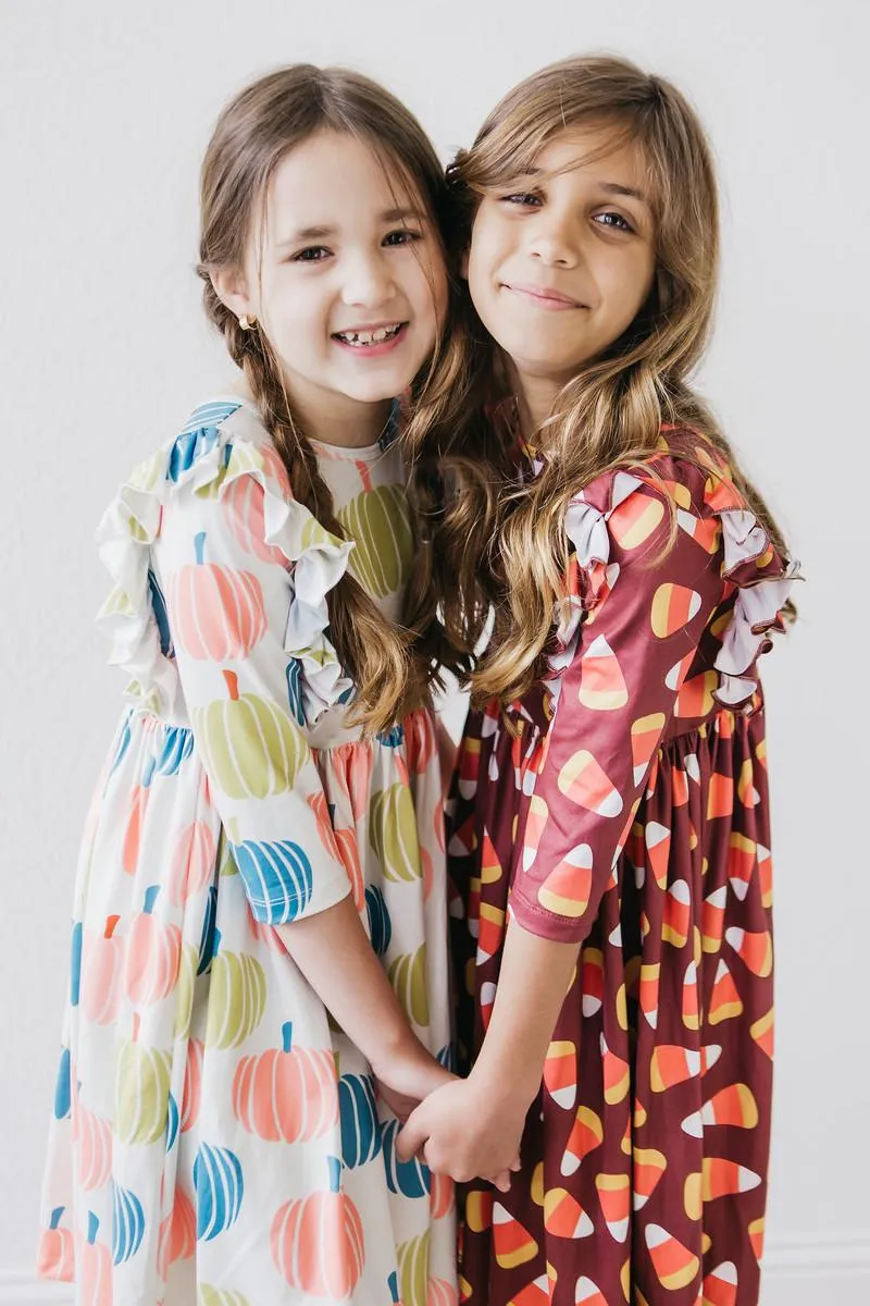 Mila & Rose Pumpkin Kisses, Harvest Wishes Ruffle Twirl Dress