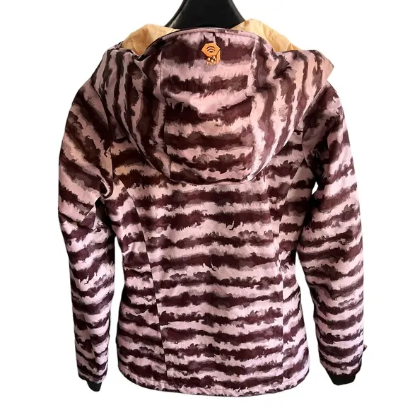 Mountain Hardwear Barnsie Purple Plum Striped Ski Snow Jacket RECCO Tech XS