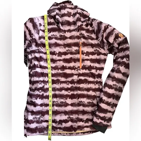 Mountain Hardwear Barnsie Purple Plum Striped Ski Snow Jacket RECCO Tech XS