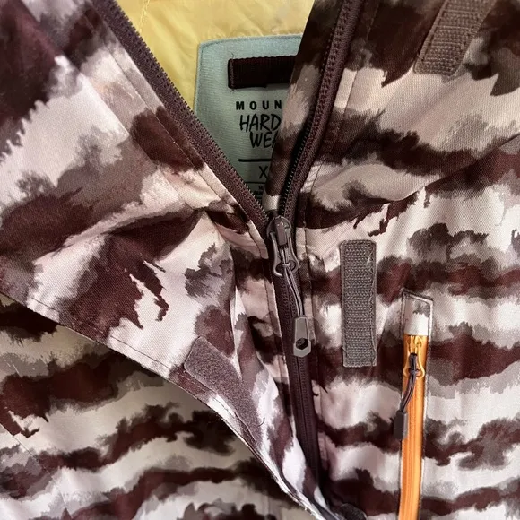 Mountain Hardwear Barnsie Purple Plum Striped Ski Snow Jacket RECCO Tech XS