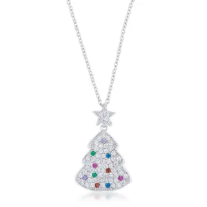 Multicolor Christmas Tree Drop Necklace
