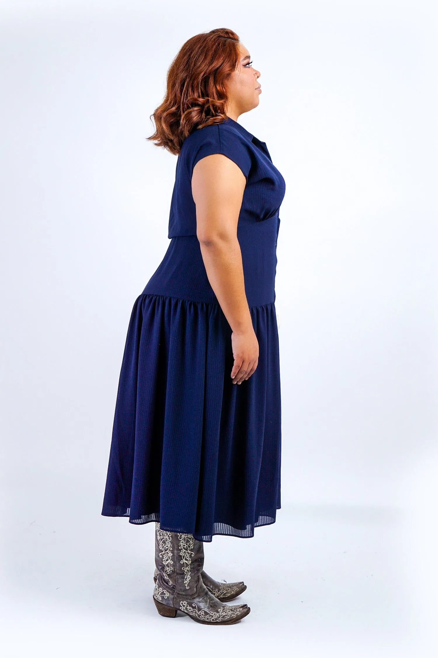 Navy Stripe Forever Alita Shirt Dress