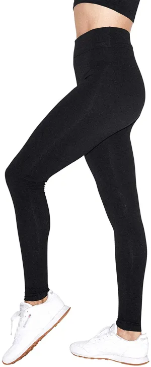 New American Apparel Womens Women's Cotton Spandex Jersey High-Waist Leggings, Black, Sz M!