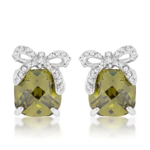 Olivine Drop Earrings with Bow