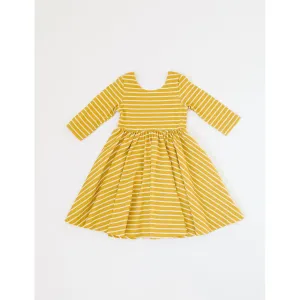 Ollie Jay Mustard Stripe Emile Twirl Dress