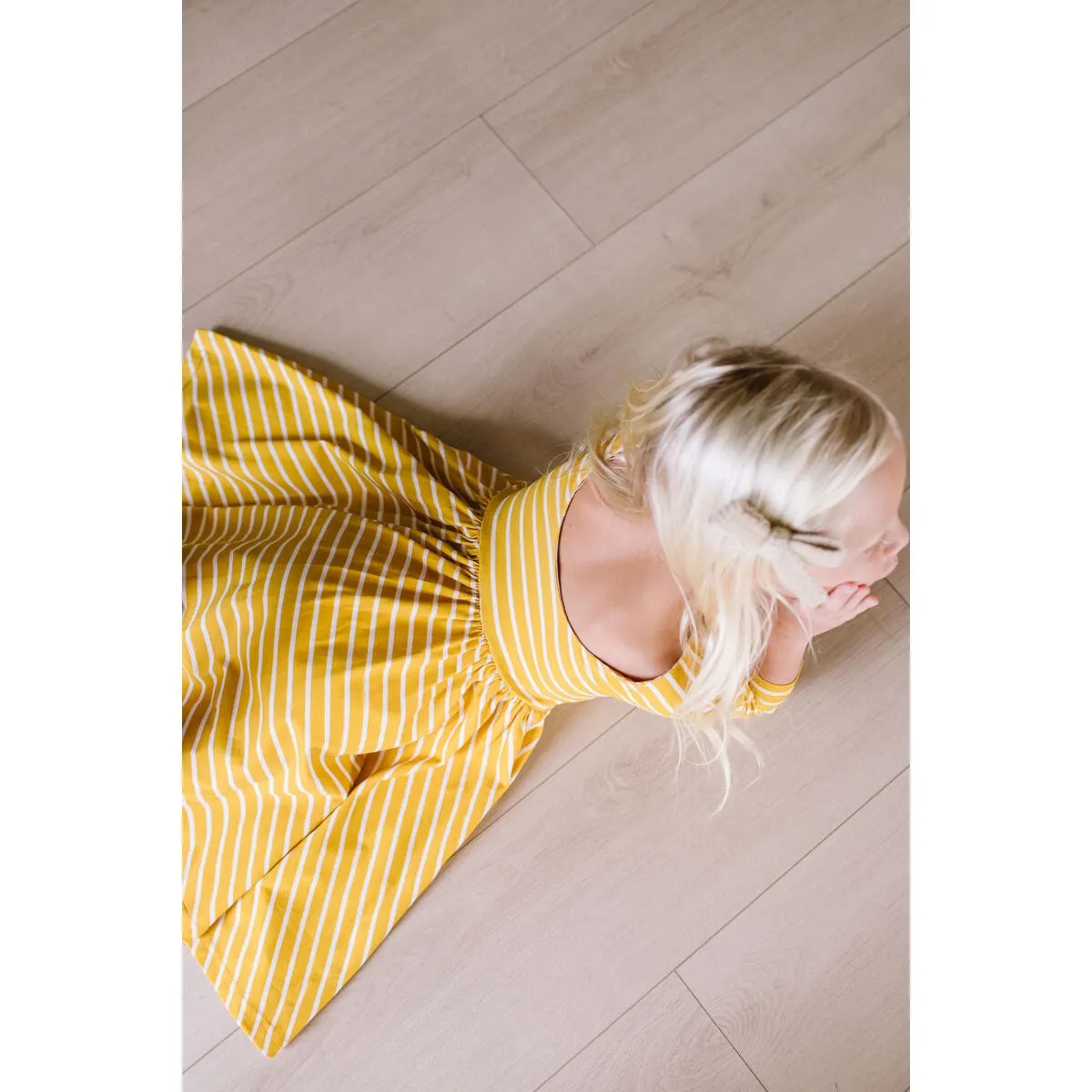 Ollie Jay Mustard Stripe Emile Twirl Dress
