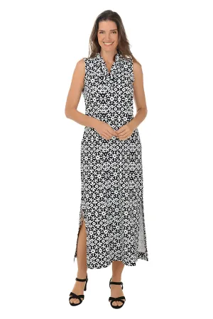 Ornate UPF50  Ruffle Neck Sleeveless Maxi Dress