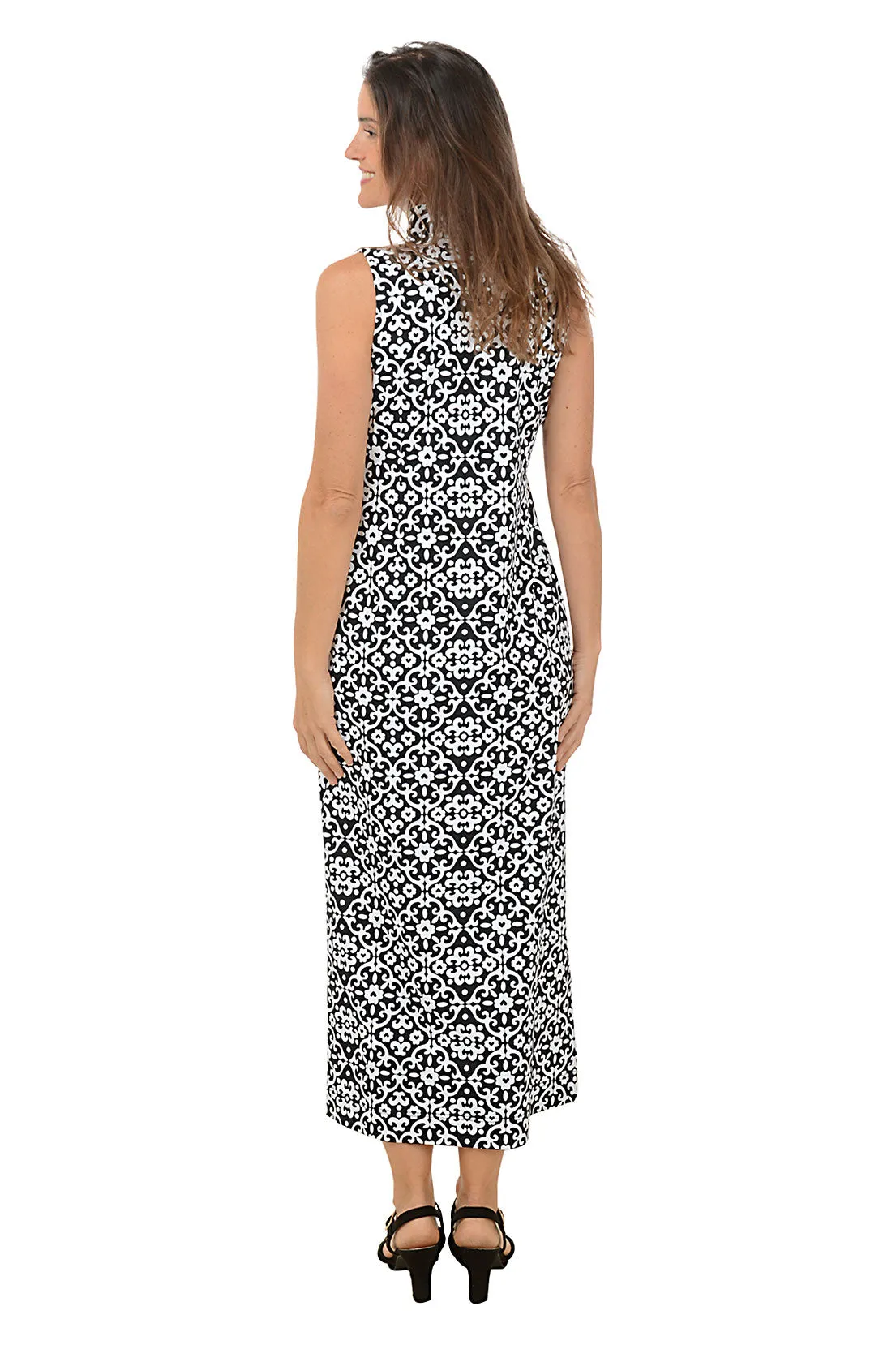 Ornate UPF50  Ruffle Neck Sleeveless Maxi Dress