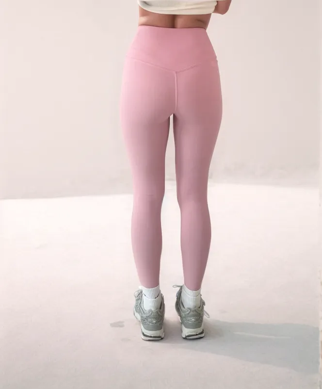 Pink Buttery Soft Body Sculpt Contour High Waisted Leggings