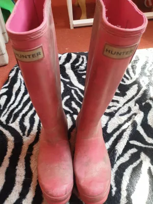 Pink size 3 Hunter wellies FREE POSTAGE ✅