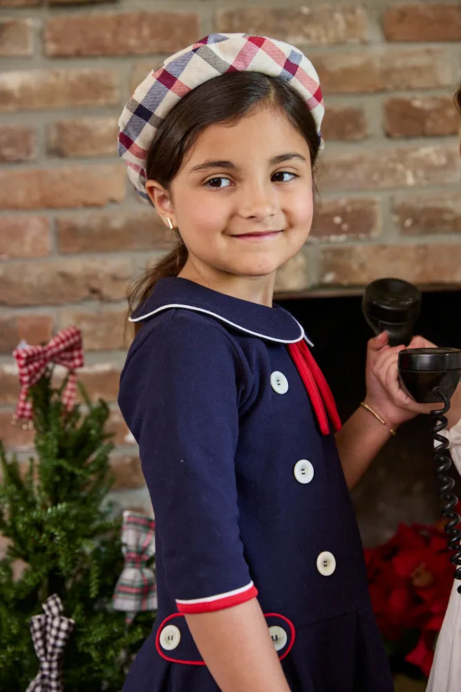 Pique Skipper Dress -- Navy