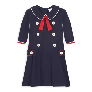 Pique Skipper Dress -- Navy