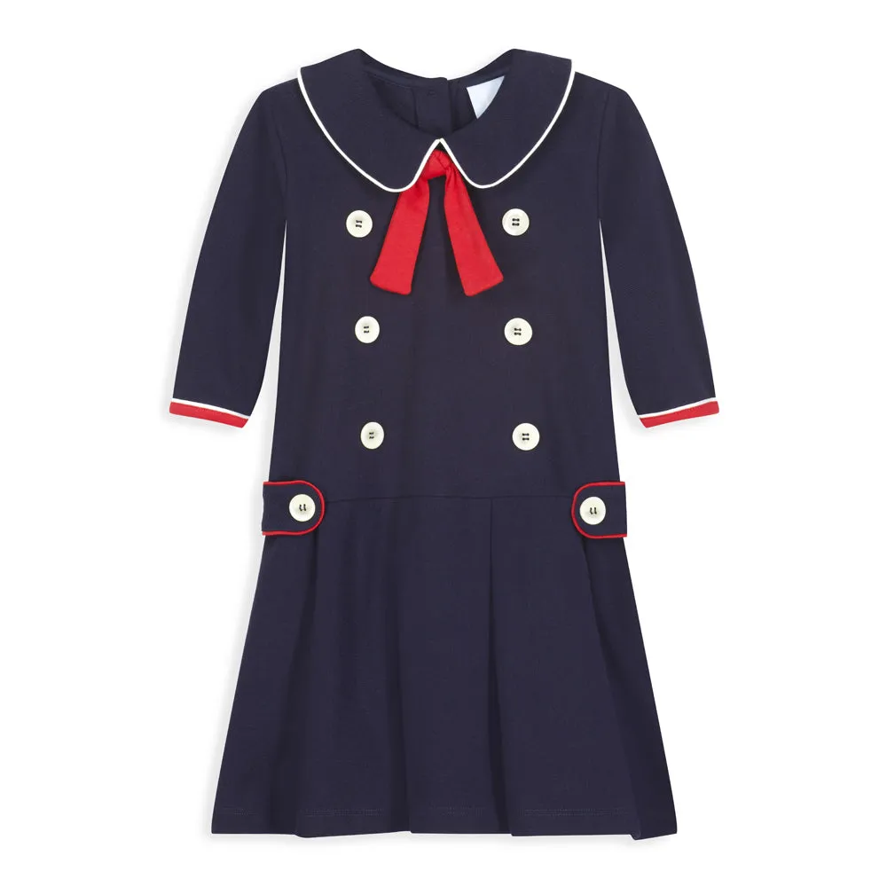 Pique Skipper Dress -- Navy