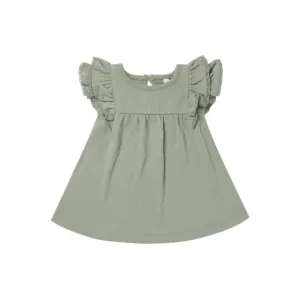 Quincy Mae Flutter Sleeve Dress - Spruce