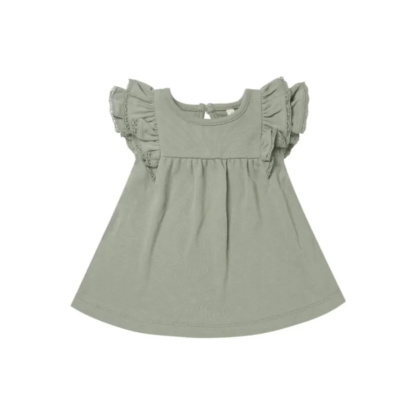 Quincy Mae Flutter Sleeve Dress - Spruce
