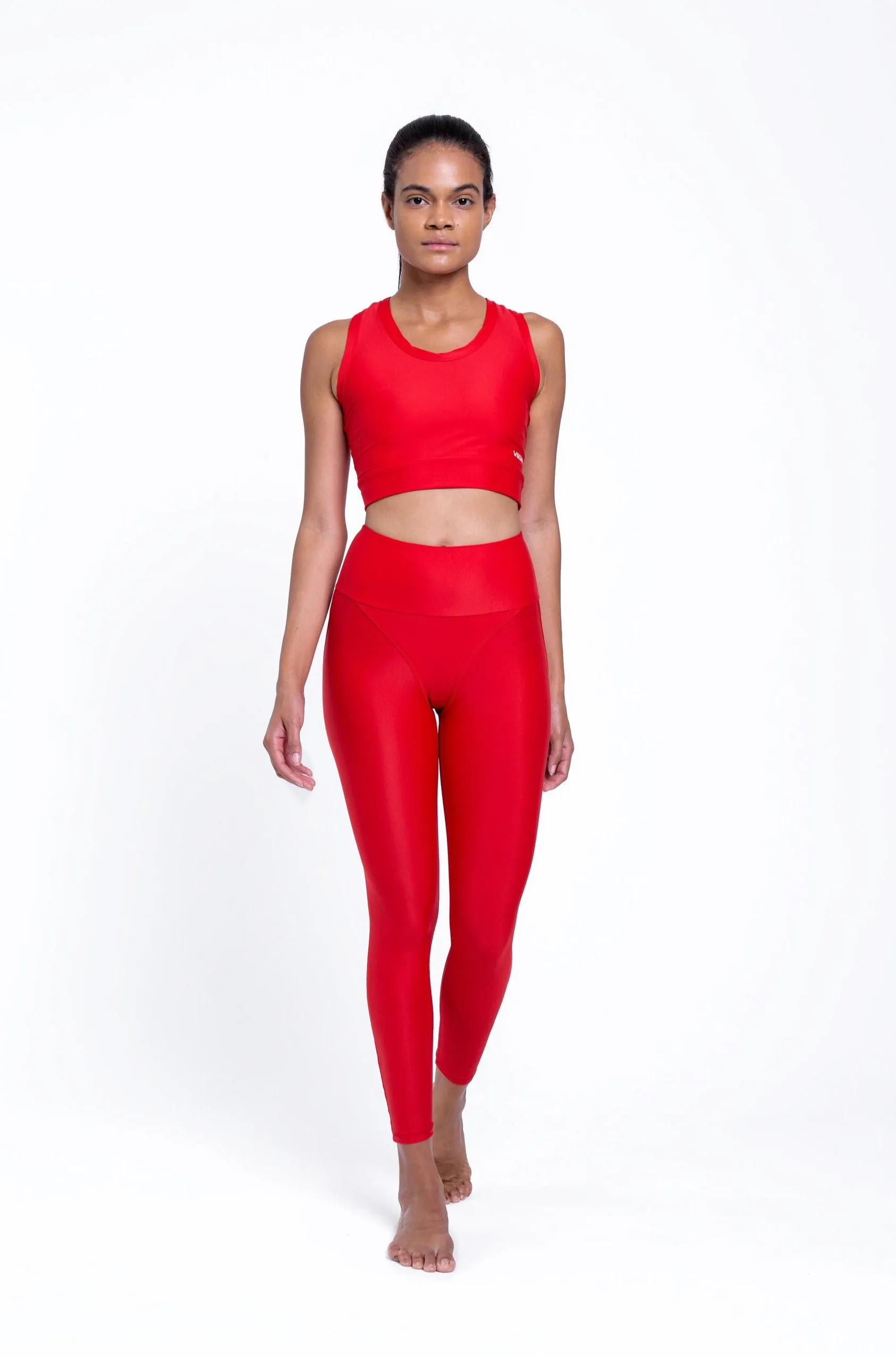 Red Performance Leggings 7/8
