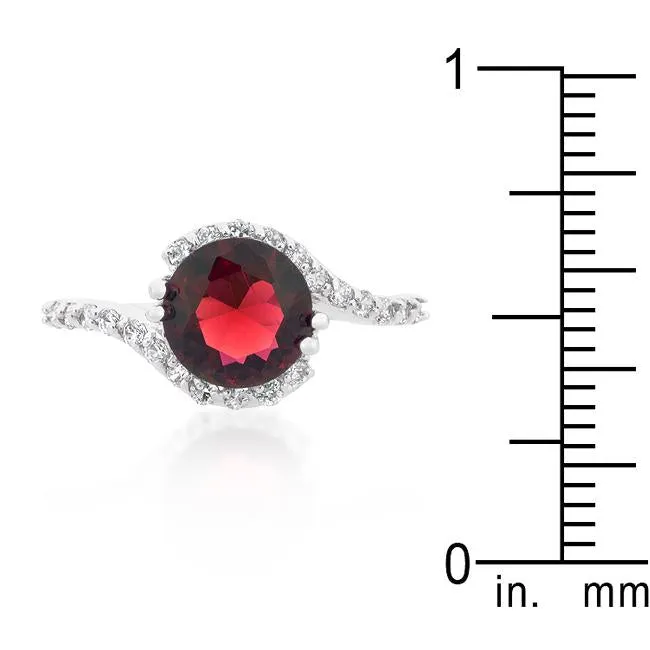 Red Swirling Engagement Ring