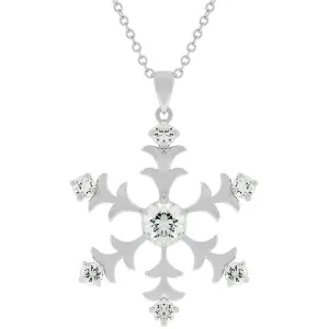 Rhodium Plated Snowflake Pendant
