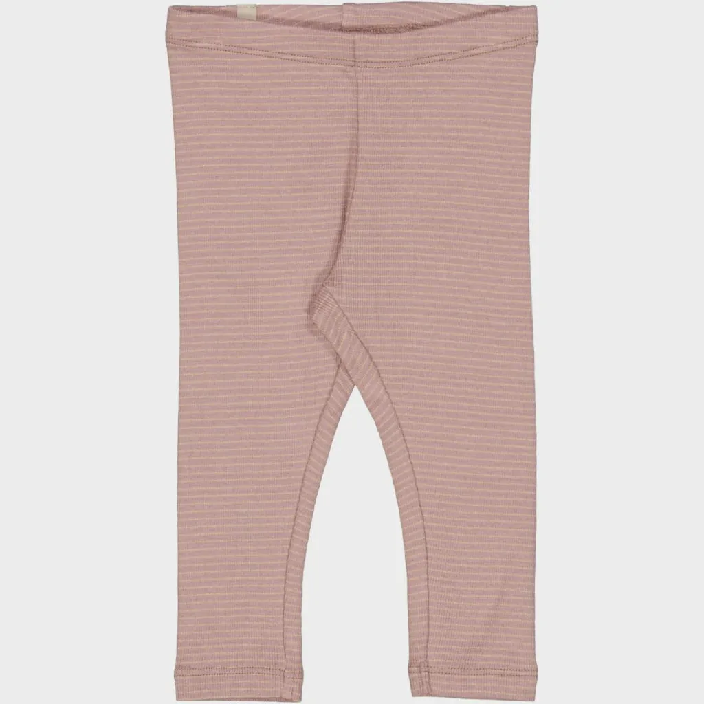 Rib Leggings Baby in Lilac Stripe