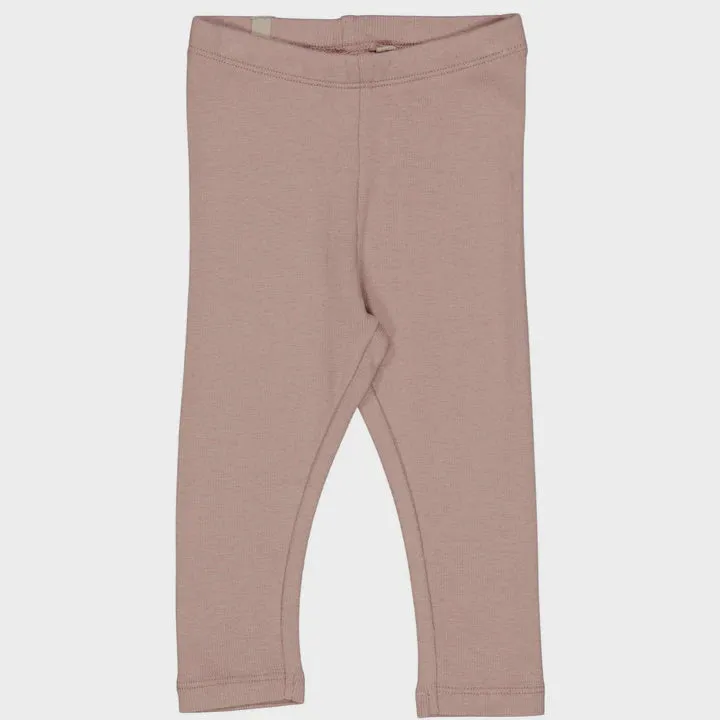 Rib Leggings Baby in Powder Brown
