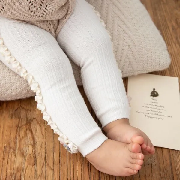 Ribbed Leggings With Frill