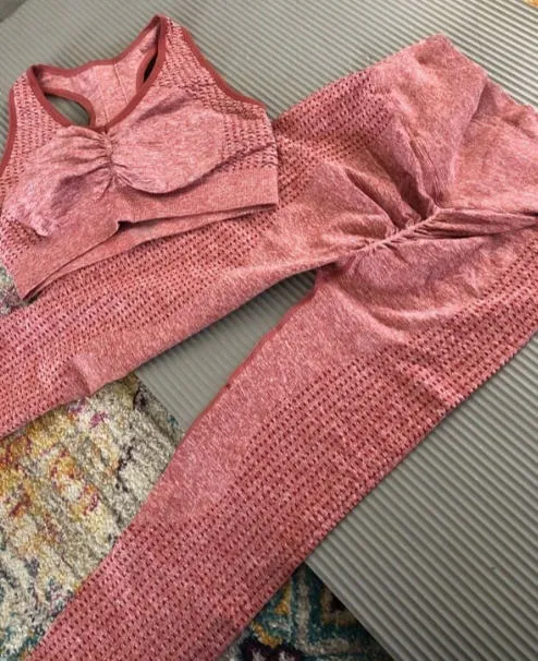 Rising Sun Bra and Leggings Set - Dusty Pink