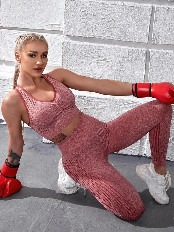Rising Sun Bra and Leggings Set - Dusty Pink