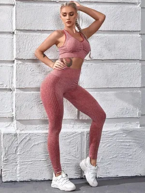 Rising Sun Bra and Leggings Set - Dusty Pink