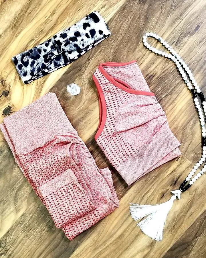 Rising Sun Bra and Leggings Set - Dusty Pink