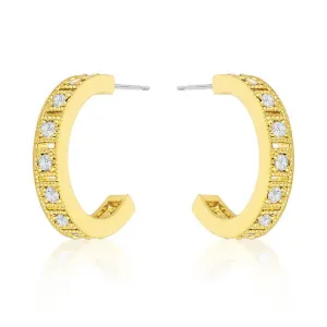 Roma Goldtone Finish Hoop Earrings