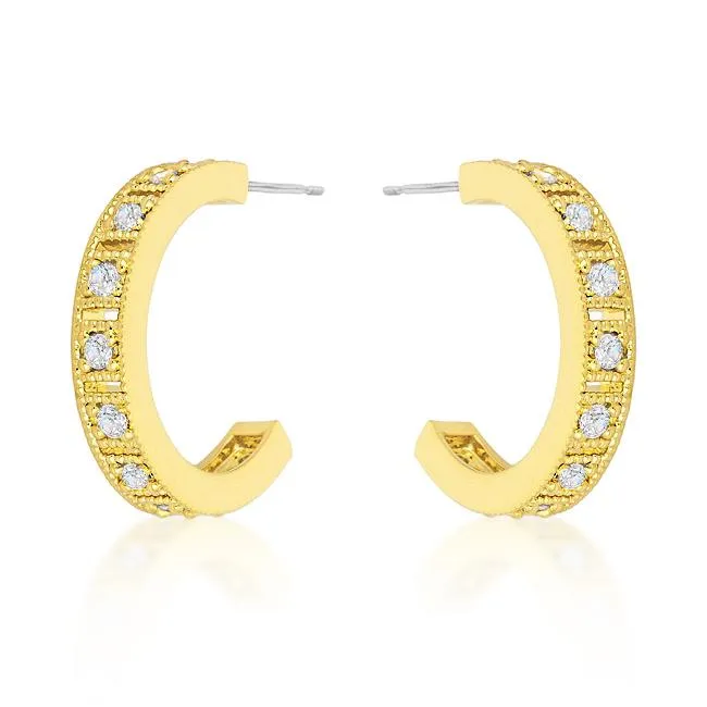 Roma Goldtone Finish Hoop Earrings