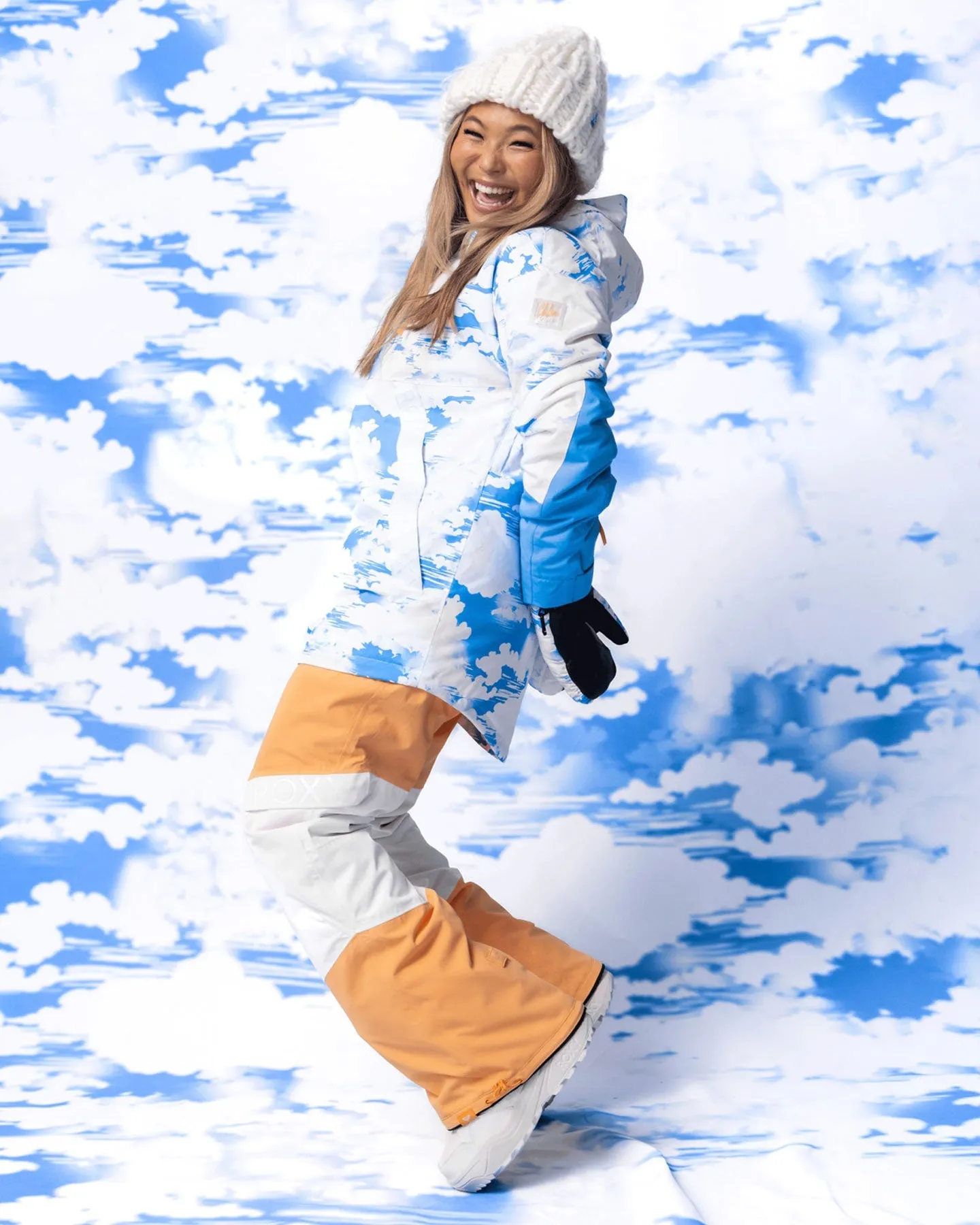 Roxy Women's Chloe Kim Technical Snow Jacket - Azure Blue Clouds
