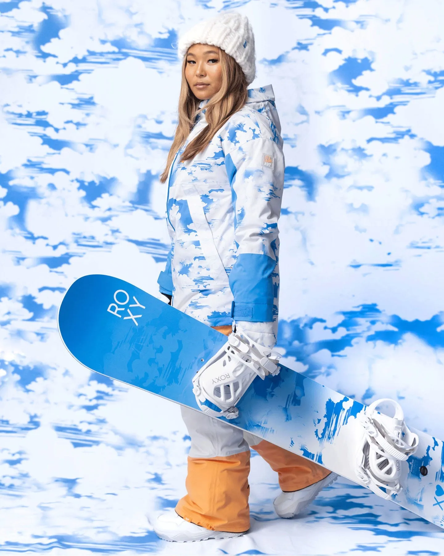 Roxy Women's Chloe Kim Technical Snow Jacket - Azure Blue Clouds