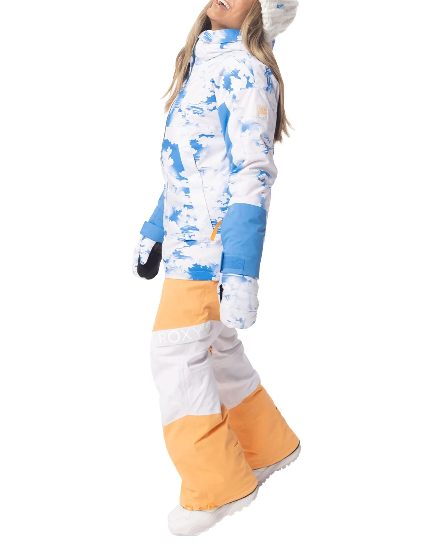 Roxy Women's Chloe Kim Technical Snow Jacket - Azure Blue Clouds
