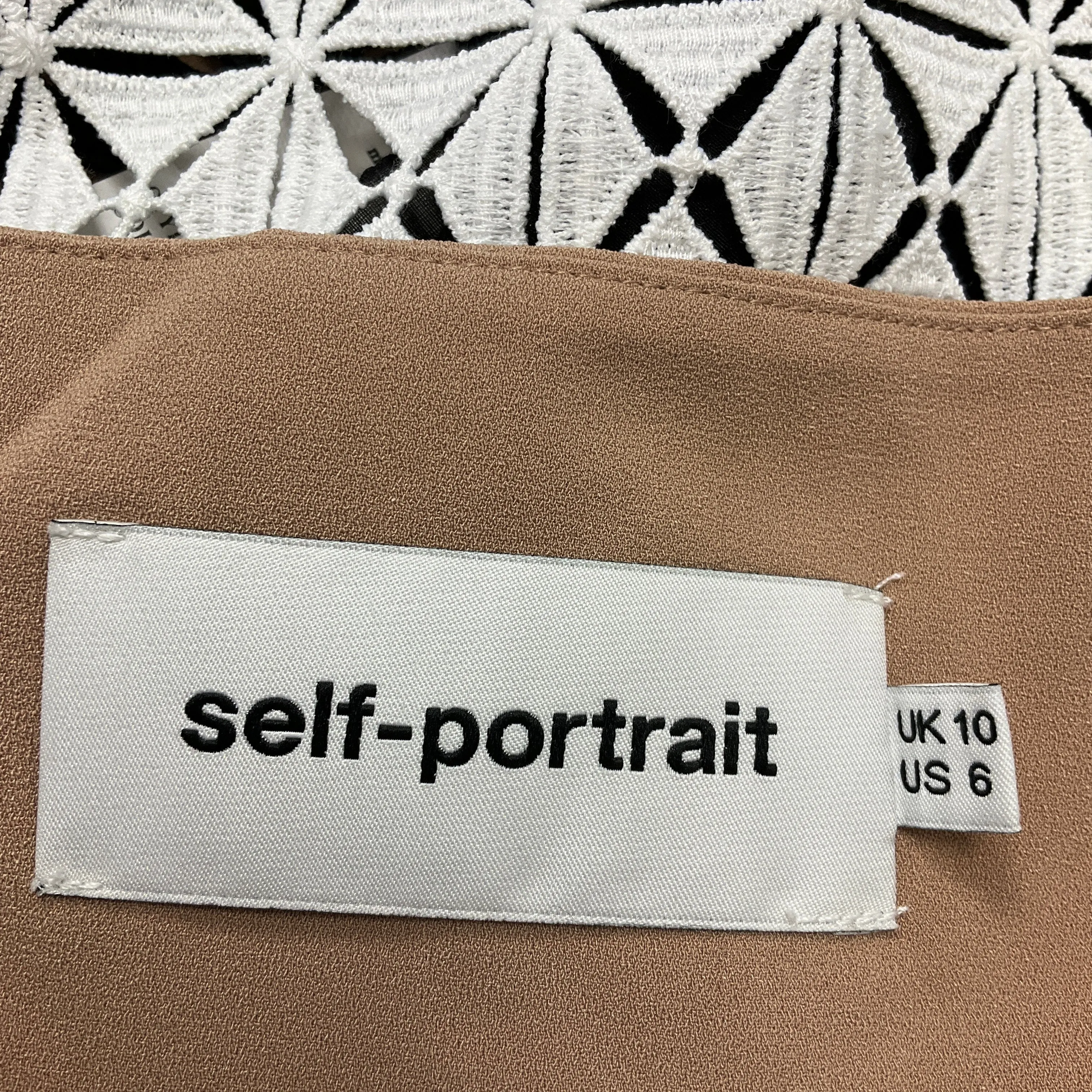 Self-Portrait Black / White Monochrome Geometric Mini Dress