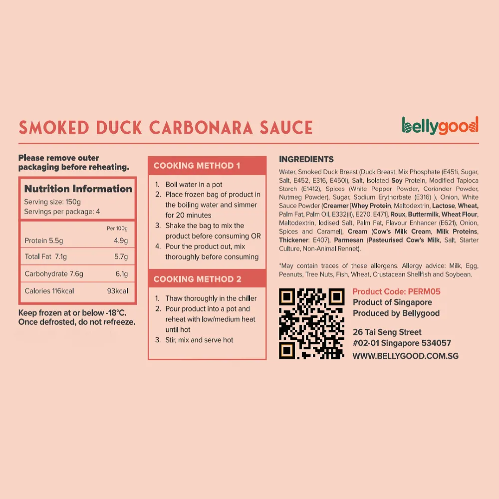 Smoked Duck Carbonara Sauce