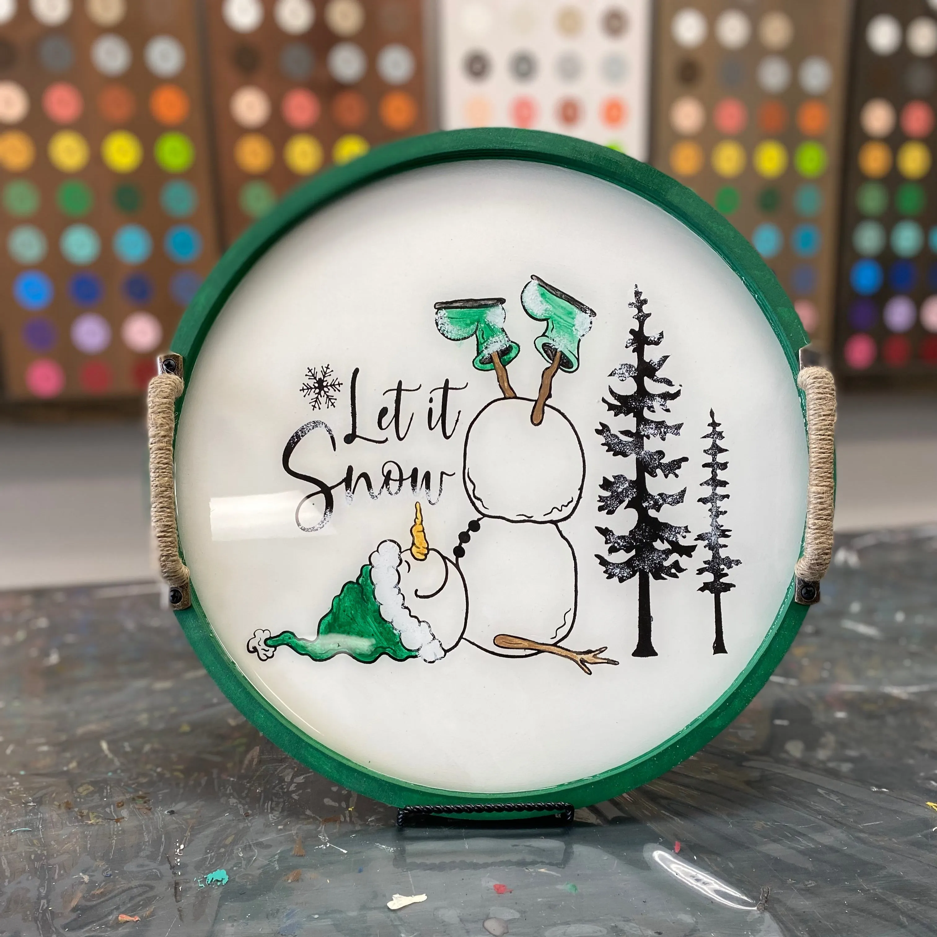 Snowman Resin Tray