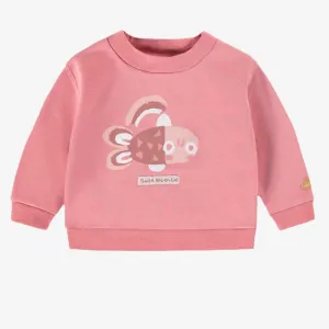 Souris Mini Baby Girl French Terry Crewneck Sweatshirt | Pink