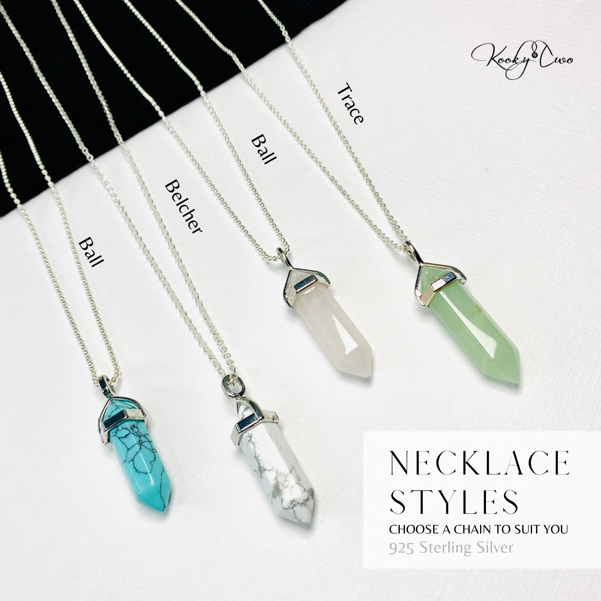 STRENGTH | Crystal Black Onyx Point Necklace Sterling Silver
