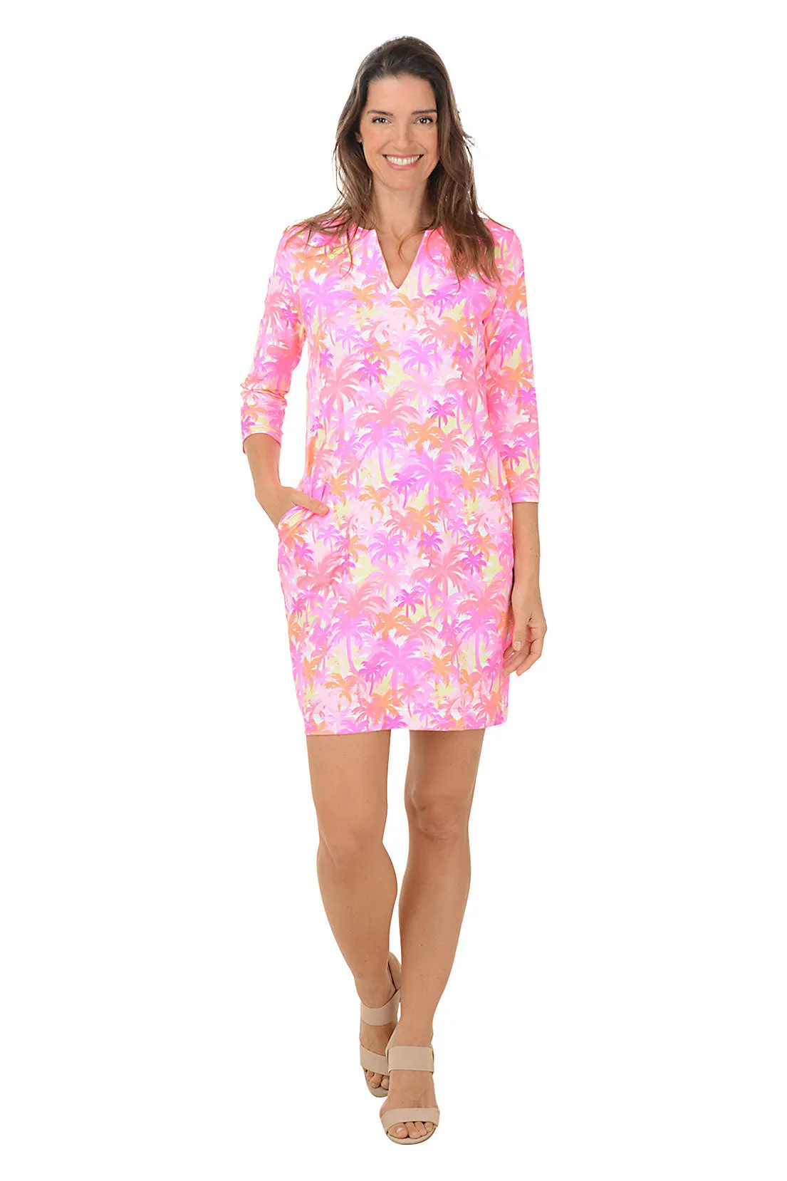 Sunset Grove UPF50  Notch Neck Dress