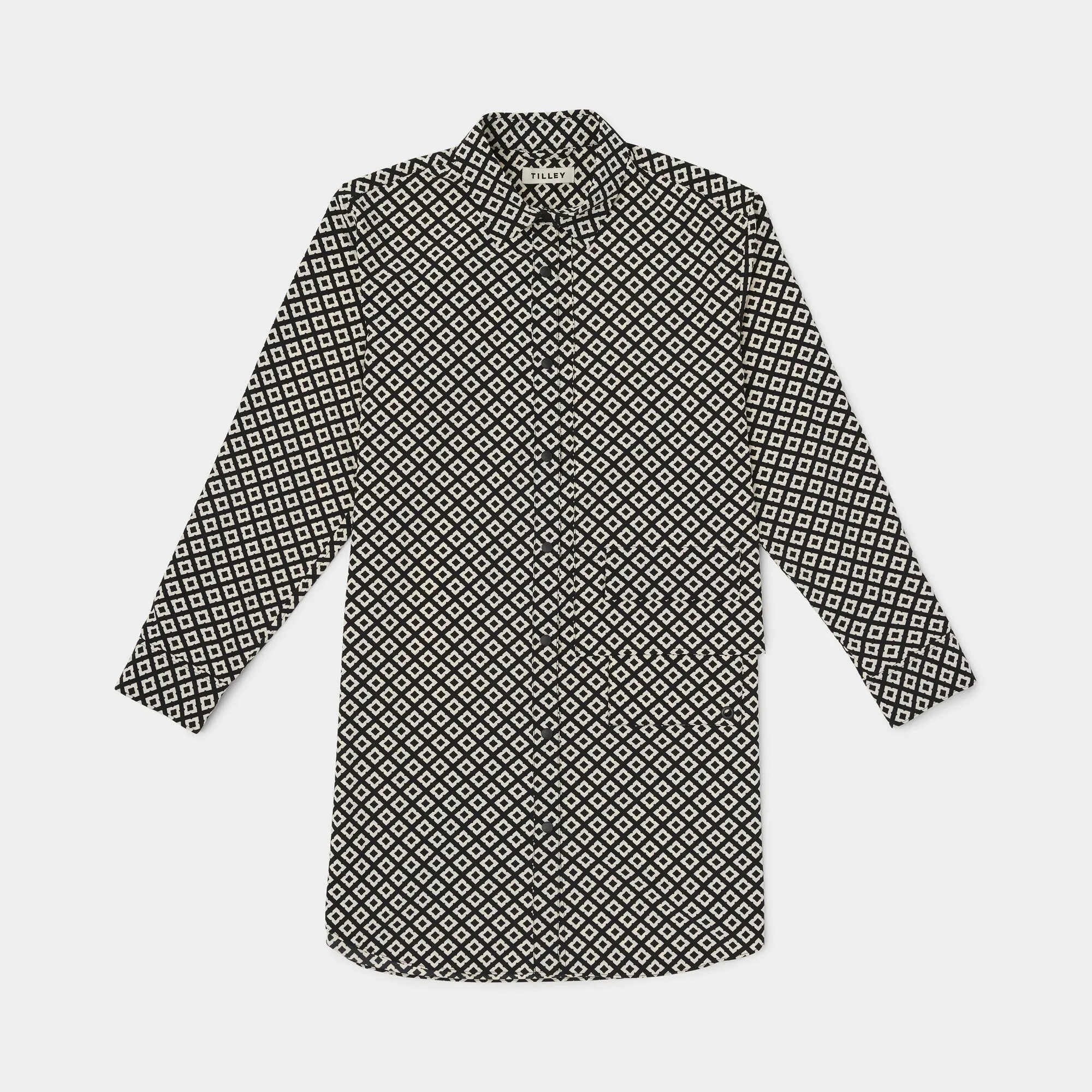Tech Slk Shirt Dress