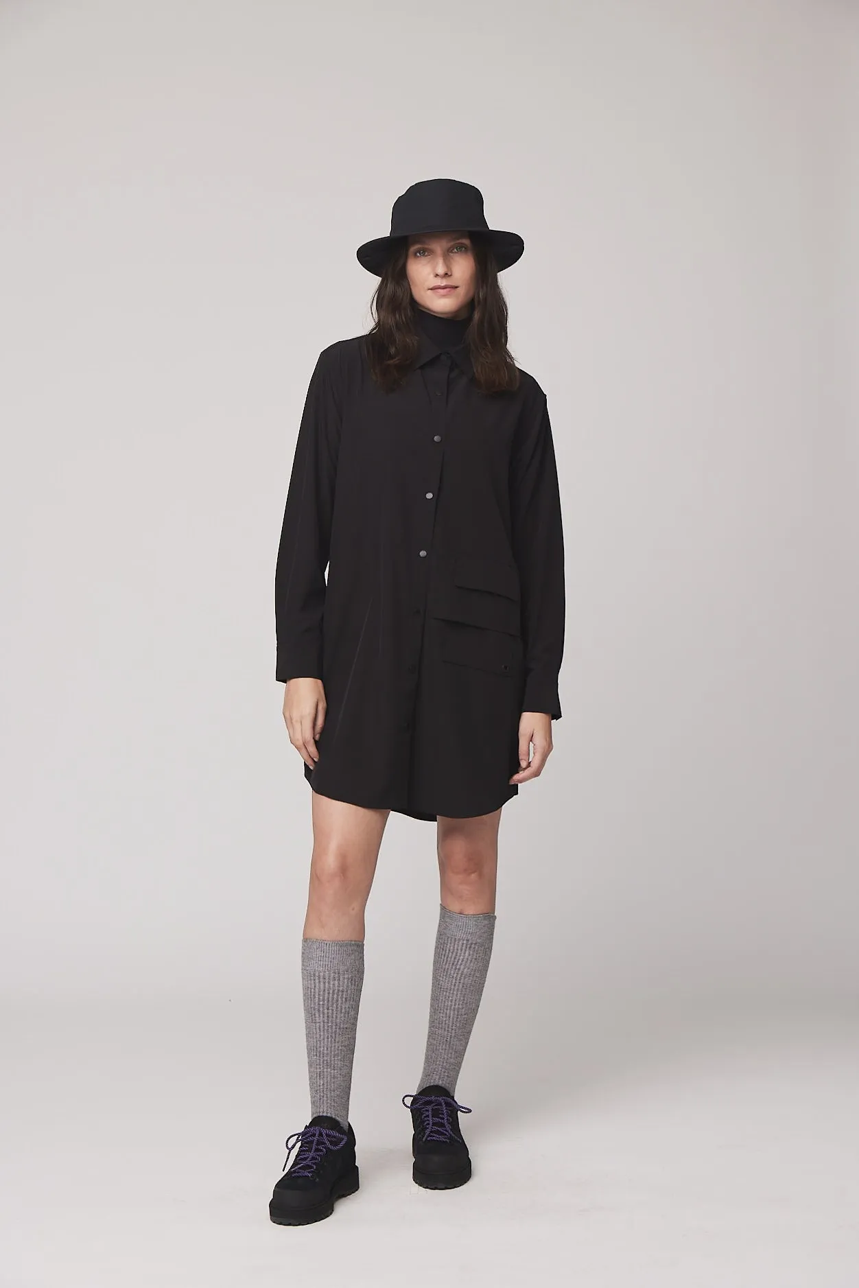 Tech Slk Shirt Dress
