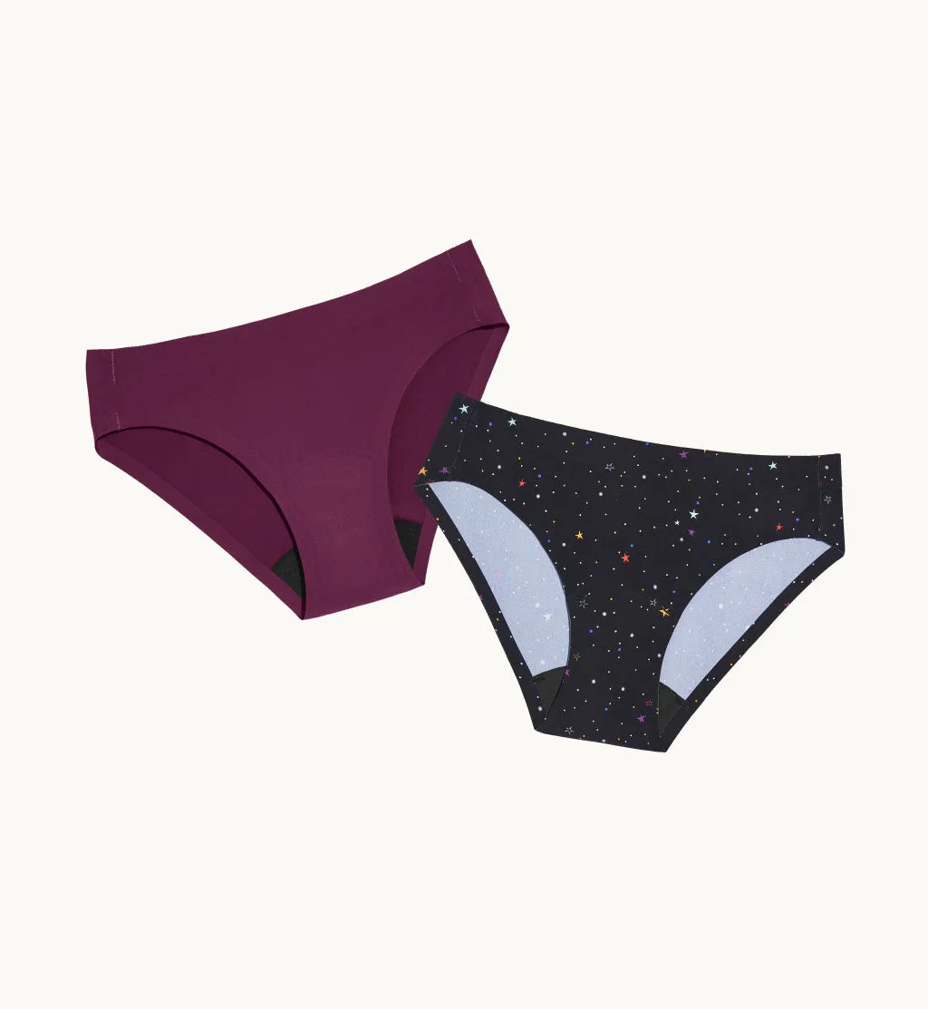 Teen Light Leakproof No-Show Bikini 2-Pack