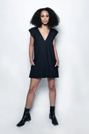 The V Mini Dress in Black